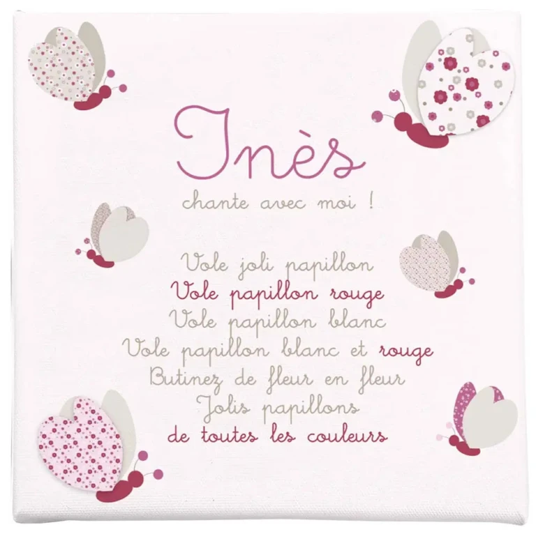 Atelier Baby’Sphère - Poster ou cadre comptine vole joli papillon
