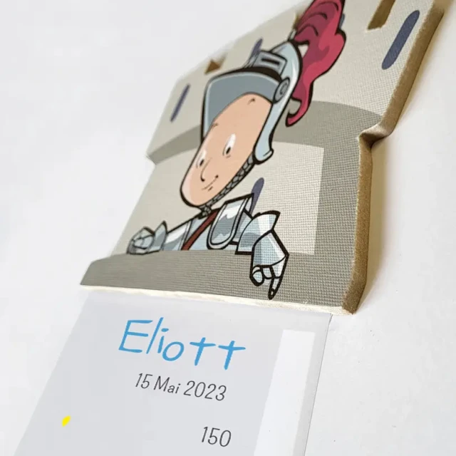 Atelier Baby'Sphère - Toise enfant personnalisée chevalier et dragon – Bois et tissu