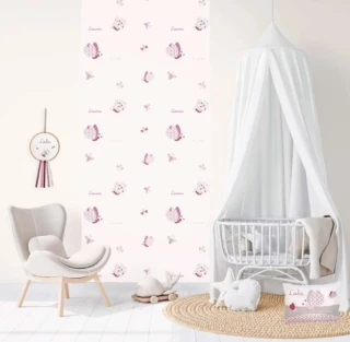 L’Atelier BABY’SPHERE - Lé de papier peint personnalisé papillons et autres petites ailes