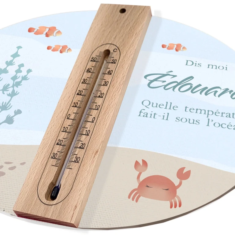Atelier Baby’Sphère - Cadre thermomètre personnalisé thème sous la mer