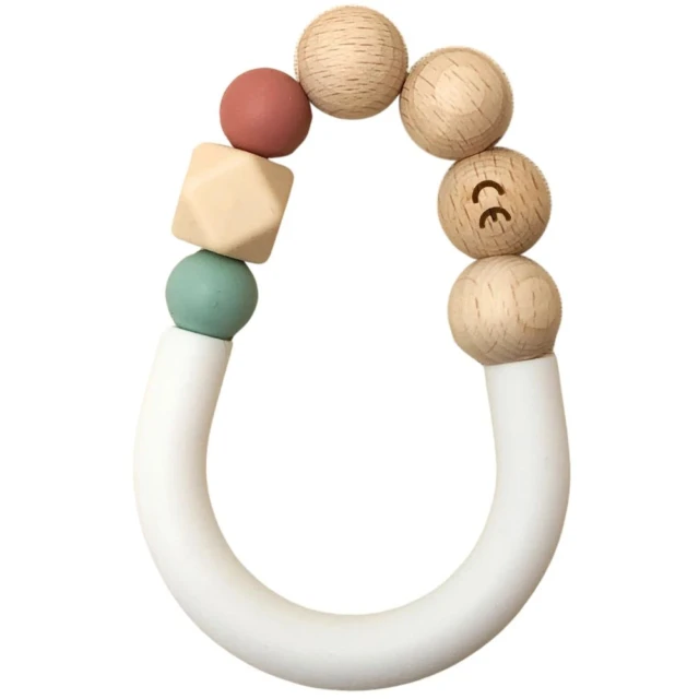 Pitigaia - Coffret Anneau de dentition + Bavoir – Taille unique / Tomette