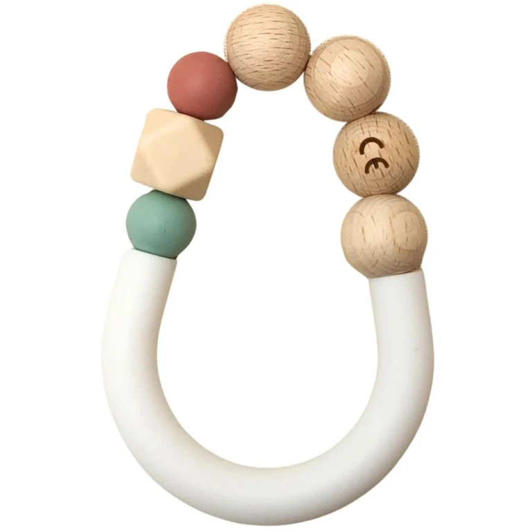 Pitigaia - Coffret Anneau de dentition + Bavoir – Taille unique / Tomette