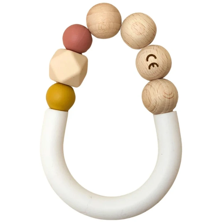 Pitigaia - Coffret Anneau de dentition + Bavoir – Taille unique / Tomette