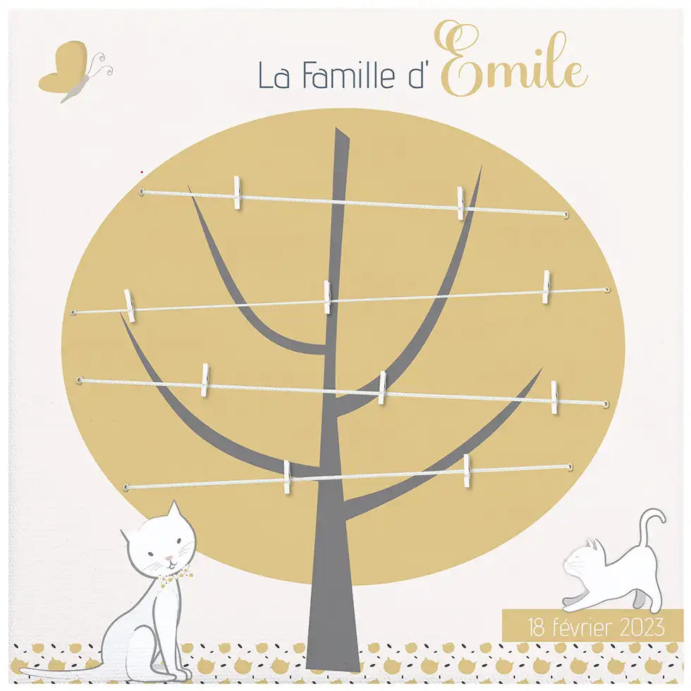 arbre genealogique chats elegants Atelier Baby’Sphère - Porte-photos famille chats élégants