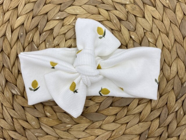 bandeau en jersey cotele reglable limonade Les Mômes des Dômes - Bandeau en jersey côtelé – Réglable – Limonade