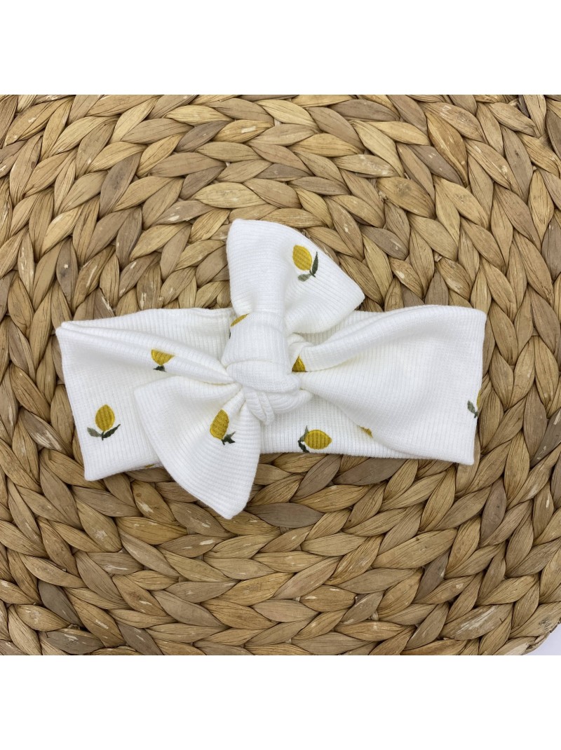 bandeau en jersey cotele reglable limonade Les Mômes des Dômes - Bandeau en jersey côtelé – Réglable – Limonade