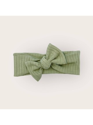 Les Mômes des Dômes - Bandeau en jersey côtelé – Réglable – Olive