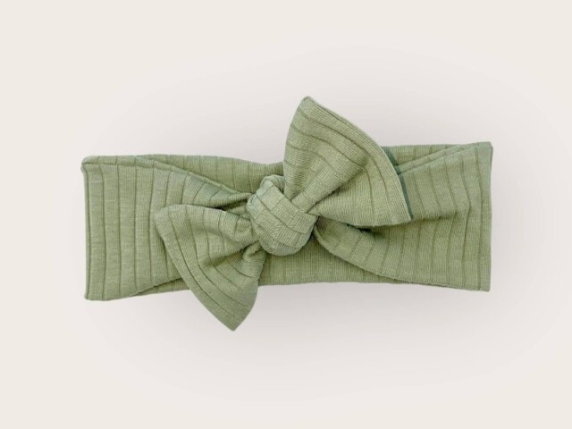 bandeau en jersey cotele reglable olive Les Mômes des Dômes - Bandeau en jersey côtelé – Réglable – Olive