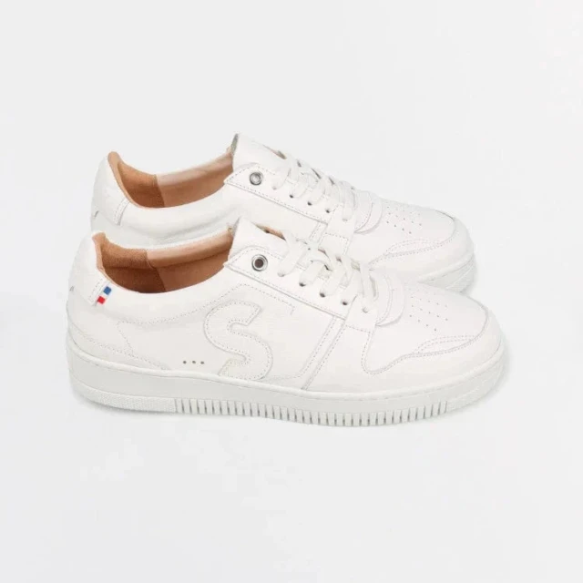SESSILE - Basket homme Blanches à lacets | Cuir véritable – 45