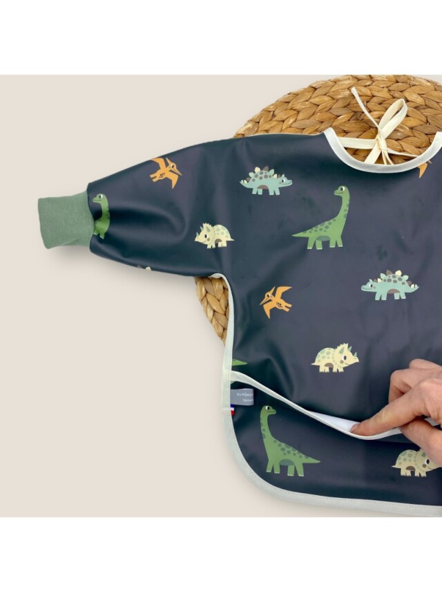 Les Mômes des Dômes - Bavoir à manches imperméable dinos