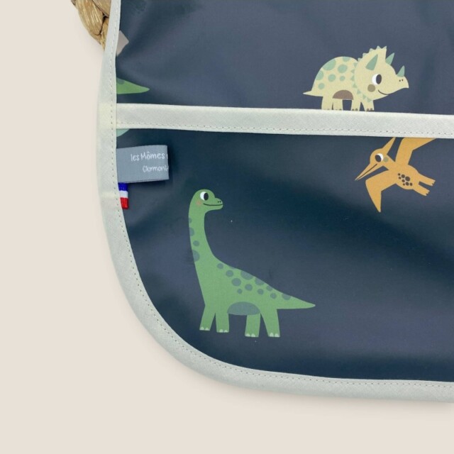 Les Mômes des Dômes - Bavoir à manches imperméable dinos