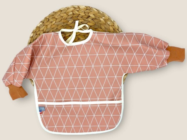 Les Mômes des Dômes - Bavoir à manches imperméable triangles