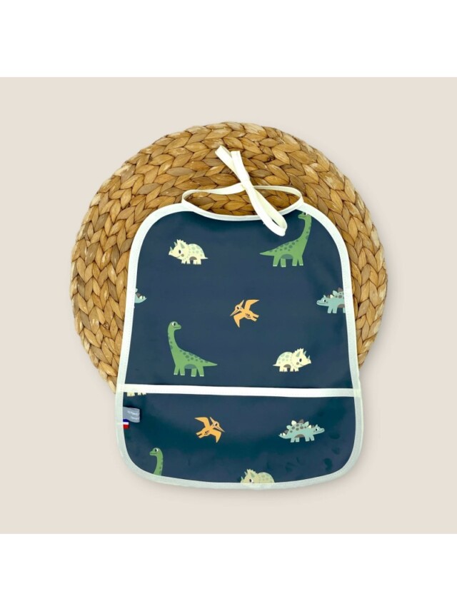 Bavoir serviette imperméable dinos par la marque Les Mômes des Dômes Les Mômes des Dômes - Bavoir serviette imperméable dinos