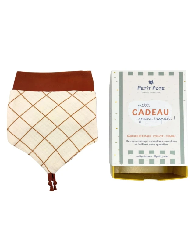 Petit Pote - Lot de 2 bavoirs bandana bébé – Taille unique / N&B