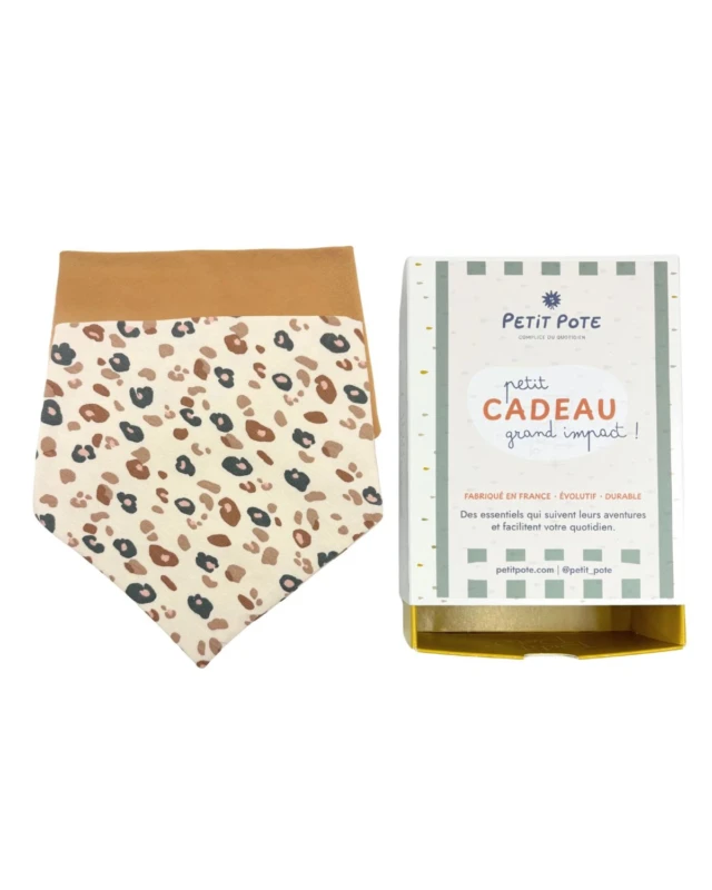 Petit Pote - Lot de 2 bavoirs bandana bébé – Taille unique / N&B