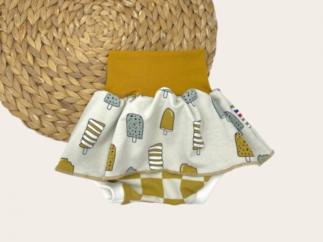 bloomer avec jupette evolutif pour bebe anika Les Mômes des Dômes - Bloomer avec Jupette Évolutif pour Bébé - Anika