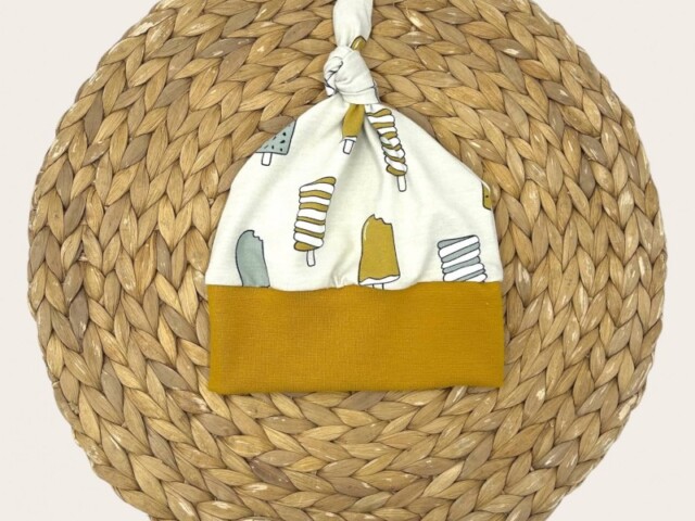 bonnet evolutif avec noeud anika Les Mômes des Dômes - Bonnet évolutif avec noeud Anika