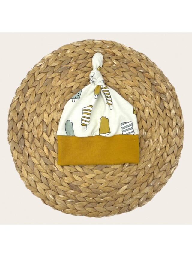 Bonnet évolutif avec noeud Anika par la marque Les Mômes des Dômes Les Mômes des Dômes - Bonnet évolutif avec noeud Anika