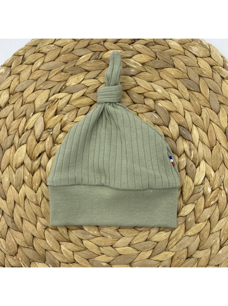 bonnet evolutif avec noeud olive Les Mômes des Dômes - Bonnet évolutif avec noeud Olive