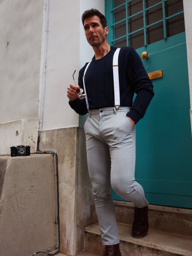Pierrot - Bretelles à Motifs Rayonne – Blanc