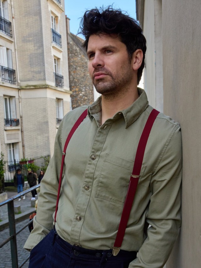 Pierrot - Bretelles Fines Unies – Rouge