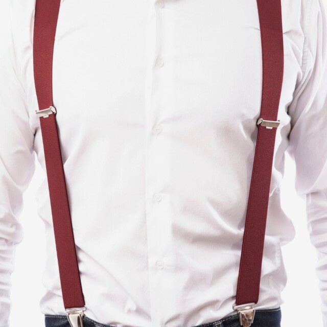 Pierrot - Bretelles Unies Classiques – Rouge