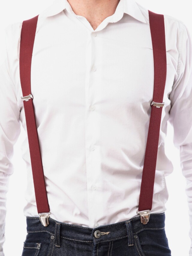 Pierrot - Bretelles Unies Classiques – Rouge