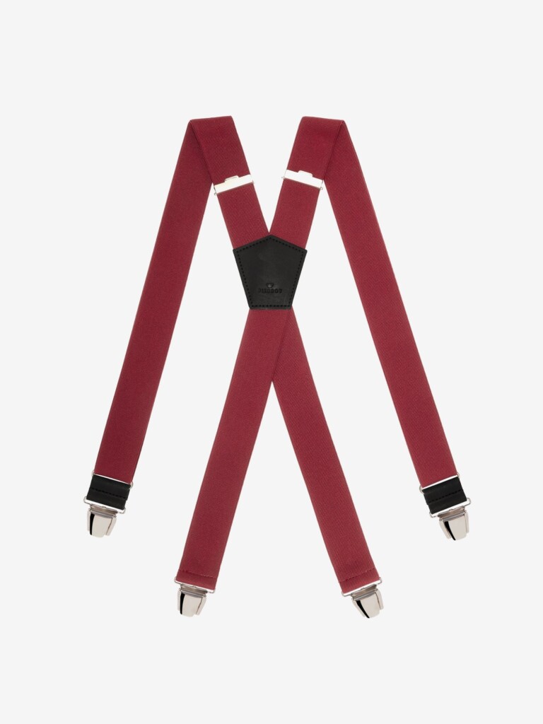 bretelles unies finitions cuir 3272735 Pierrot - Bretelles Unies Finitions Cuir – Rouge