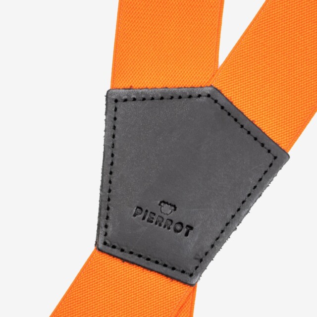 Pierrot - Bretelles Unies Finitions Cuir – Orange