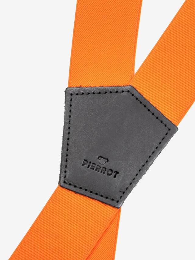 Pierrot - Bretelles Unies Finitions Cuir – Orange