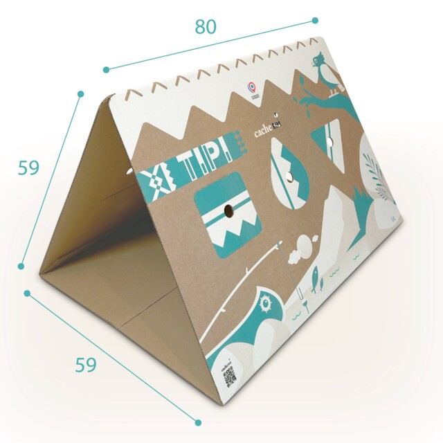 cachetoi - CACHE TOI cabane pliable made in France en carton - TIPI