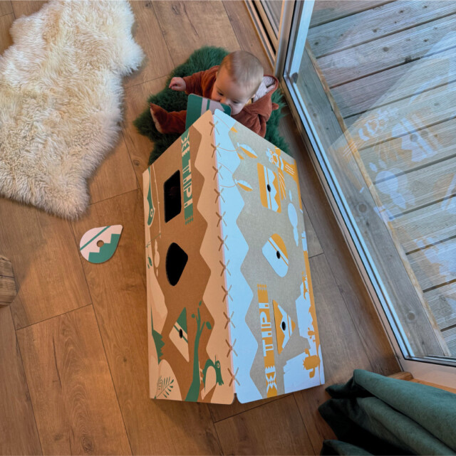 cachetoi - CACHE TOI cabane pliable made in France en carton - TIPI
