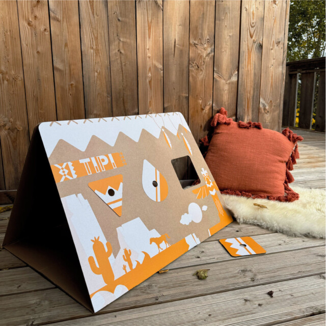 cachetoi - CACHE TOI cabane pliable made in France en carton - TIPI