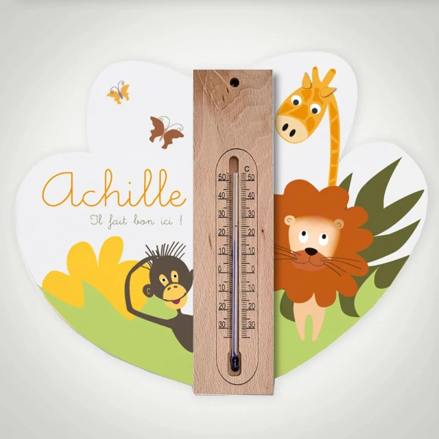 Cadre thermomètre personnalisé animaux de la savane par la marque L’Atelier BABY’SPHERE L’Atelier BABY’SPHERE - Cadre thermomètre personnalisé animaux de la savane
