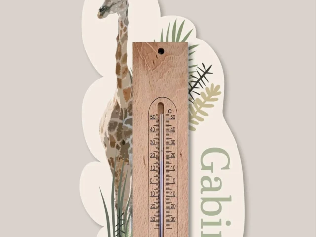 Atelier Baby’Sphère - Cadre thermomètre jungle personnalisé – Décoration et bien-être