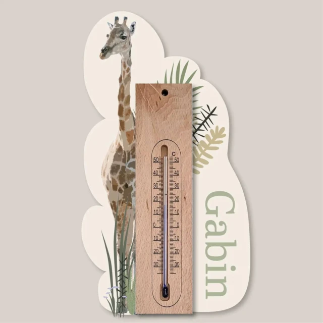 L’Atelier BABY’SPHERE - Cadre thermomètre jungle personnalisé – Décoration et bien-être