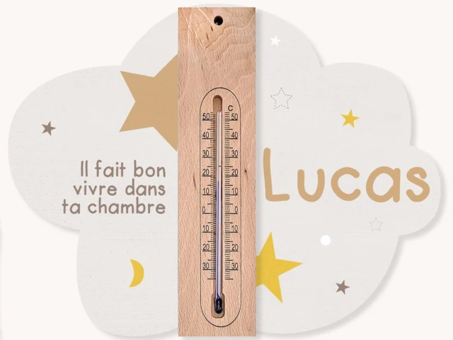 cadre thermometre nuage etoiles 1 1 1 Atelier Baby’Sphère - Cadre thermomètre personnalisé thème nuage et étoiles