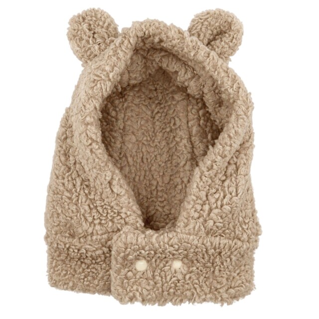Petit Pote - Cagoule Ourson bébé & enfant / Coton Bio – 1-4 ans / Marron