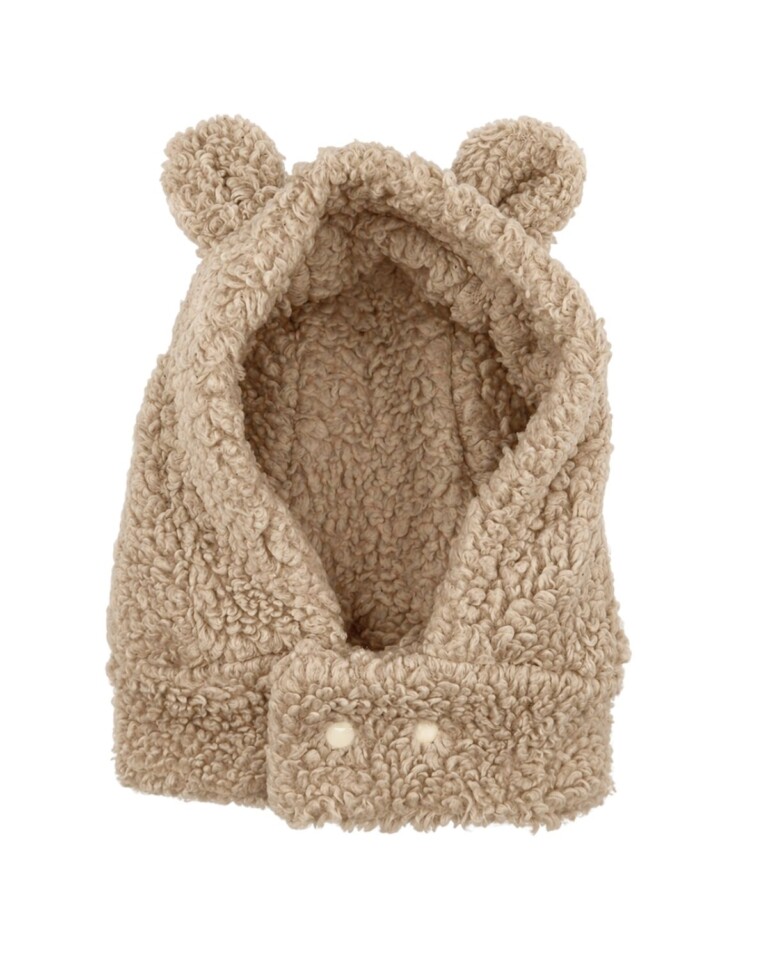 Petit Pote - Cagoule Ourson bébé & enfant / Coton Bio – 1-4 ans / Marron