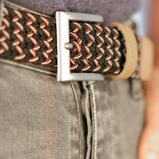 Pierrot - Ceinture Tressée Noir et Rouge – Noir / L (44-52)