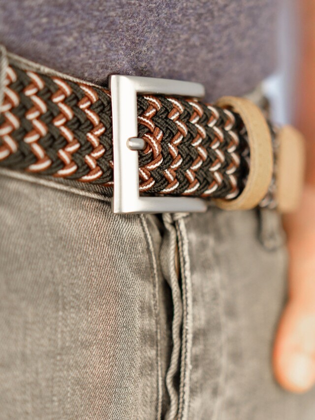 Pierrot - Ceinture Tressée Noir et Rouge – Noir / L (44-52)