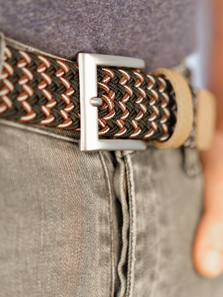 Pierrot - Ceinture Tressée Noir et Rouge – Noir / L (44-52)