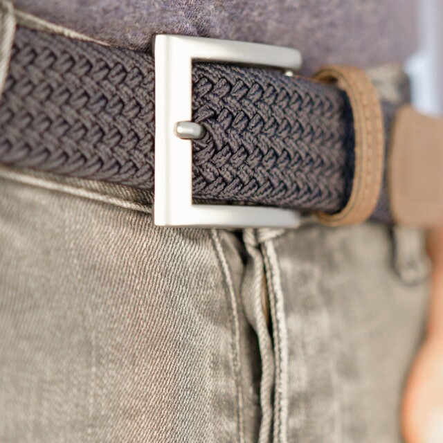 Pierrot - Ceinture Tressée Bleu marine – Bleu / L (44-52)