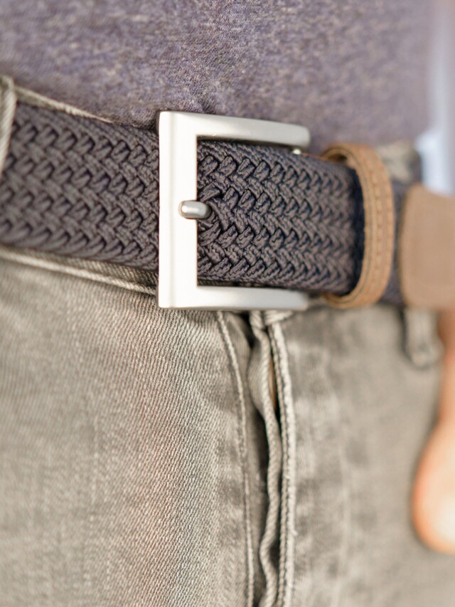 Pierrot - Ceinture Tressée Bleu marine – Bleu / L (44-52)