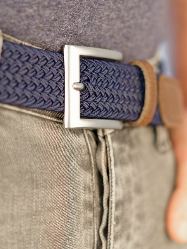 Pierrot - Ceinture Tressée Bleu électrique – Bleu / L (44-52)
