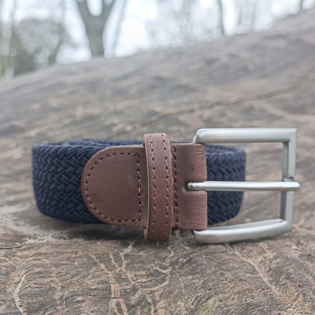 Pierrot - Ceinture Tressée Bleu marine – Bleu / L (44-52)