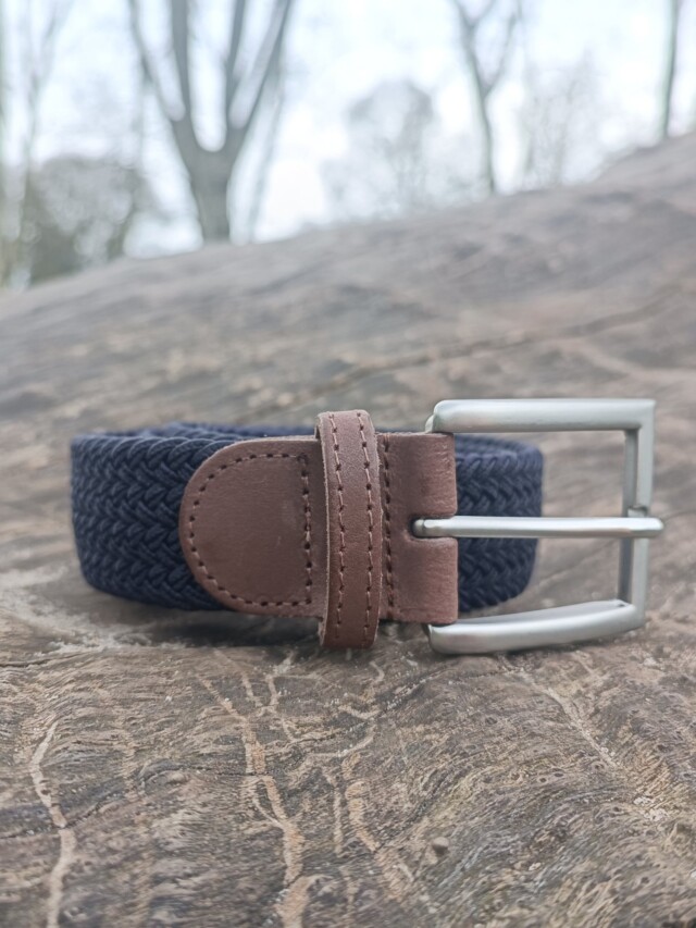Pierrot - Ceinture Tressée Bleu marine – Bleu / L (44-52)