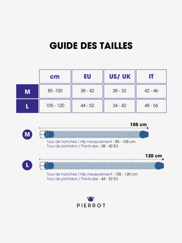 Pierrot - Ceinture Tressée Kaki – Vert / L (44-52)