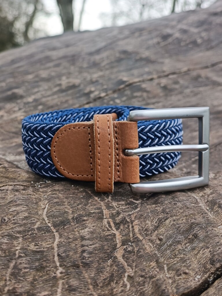 Pierrot - Ceinture Tressée Bleu et Blanc – Bleu / L (44-52)