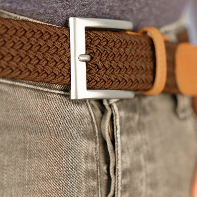 Pierrot - Ceinture Tressée Marron – Marron / L (44-52)